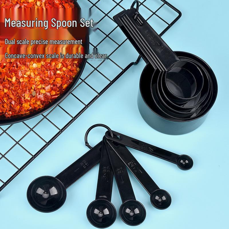 Plastic Measuring Spoon & Cup Set with Scale, 10-Piece Kitchen Baking Tools