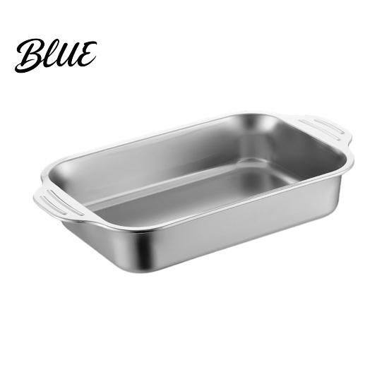 High Temperature Resistant Heavy-Duty Rectangular Steel Pan Baking Pan Stainless with Handles Tray Deep Durable Kitchenware for Roasting