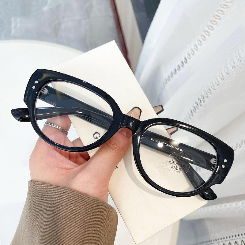 Retro Cat Eye Myopia Glasses with Neutral Anti Blue Light Anti-radiation Diopter Eyeglasses Women Short-sighted Eyeglasses