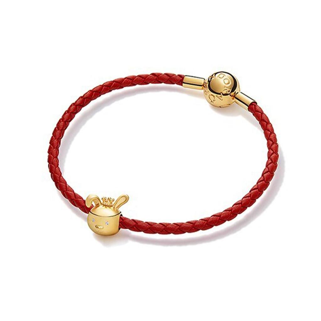 Pandora Lucky Rabbit Woven Leather Bracelet Women bracelet ZT2583