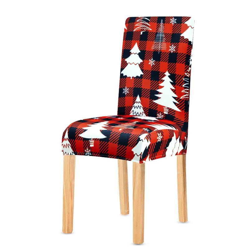1pc Christmas Chair Covers Dining Room Xmas Removable Kitchen Chair Slipcovers Seat Protector for Party Christmas Decorations