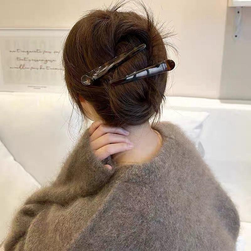 2 Pcs Large Leopard Print Hair Clips  Duckbill Edge Clips Non-Slip Grip for Back Head Styling Women's Fashion Hairpins