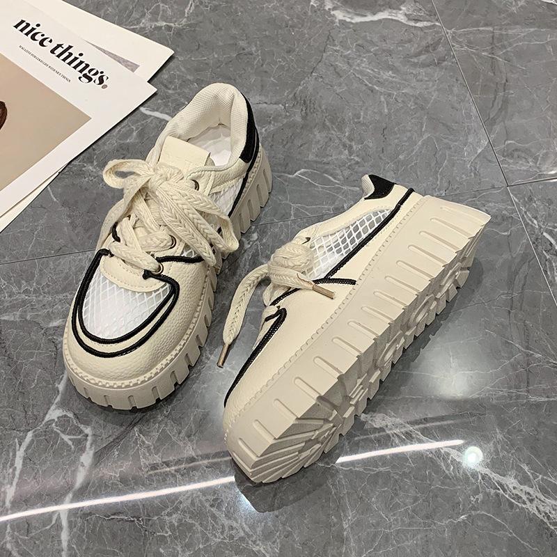 Thick-soled breathable little white shoes women's 2025 autumn new versatile casual sports shoes women's mesh lightweight board shoes women