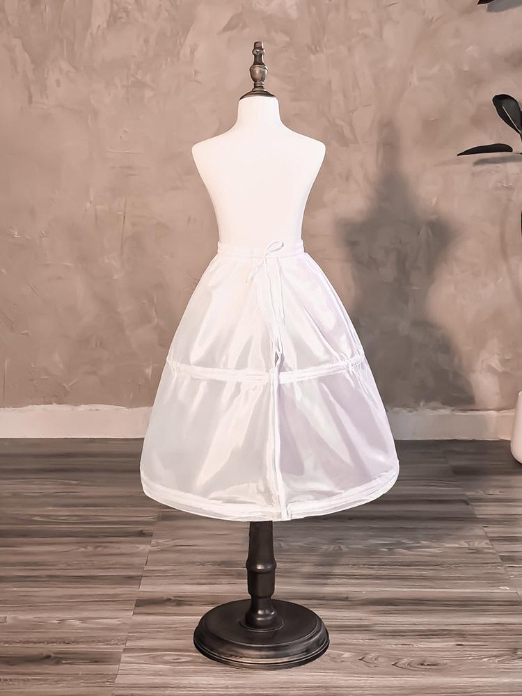 50cm Reifrock Kinder Fischbein Stütze Mittellang Mädchen Prinzessin A-Linie Unterrock mit Elastischem Bund