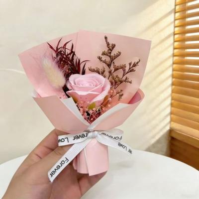 Eternal Rose Flower Mini Aromatherapy Soap Rose Bouquet Artificial Flower Arrangement Romantic Scented Flower Gift for Women Mom Wife Best Friend