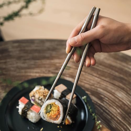 Thous Winds Titanium Chopsticks, Compact and Lightweight, Titanium Chopsticks for BBQs, Cutlery, Disassembleable, Non-Slip, Outdoor, Camping, Includes