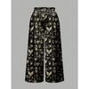 SHEIN2025 Autumn and Winter Halloween Elastic Purse Printed Casual Trousers for Women