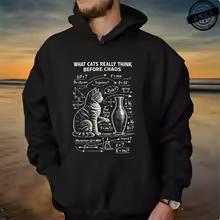 Funny Cat Physics Design Hoodies Math Science Humor Cat Print Sweatshirt Personalized Men Women Casual Streetwear Fashion Hoodie