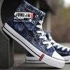 Bedruckte Denim-Schuhe für Männer, hohe Segeltuchschuhe, flache Schnürschuhe, Street-Hip-Hop-Männerschuhe, Western-Cowboystiefel, Tenis Masculino