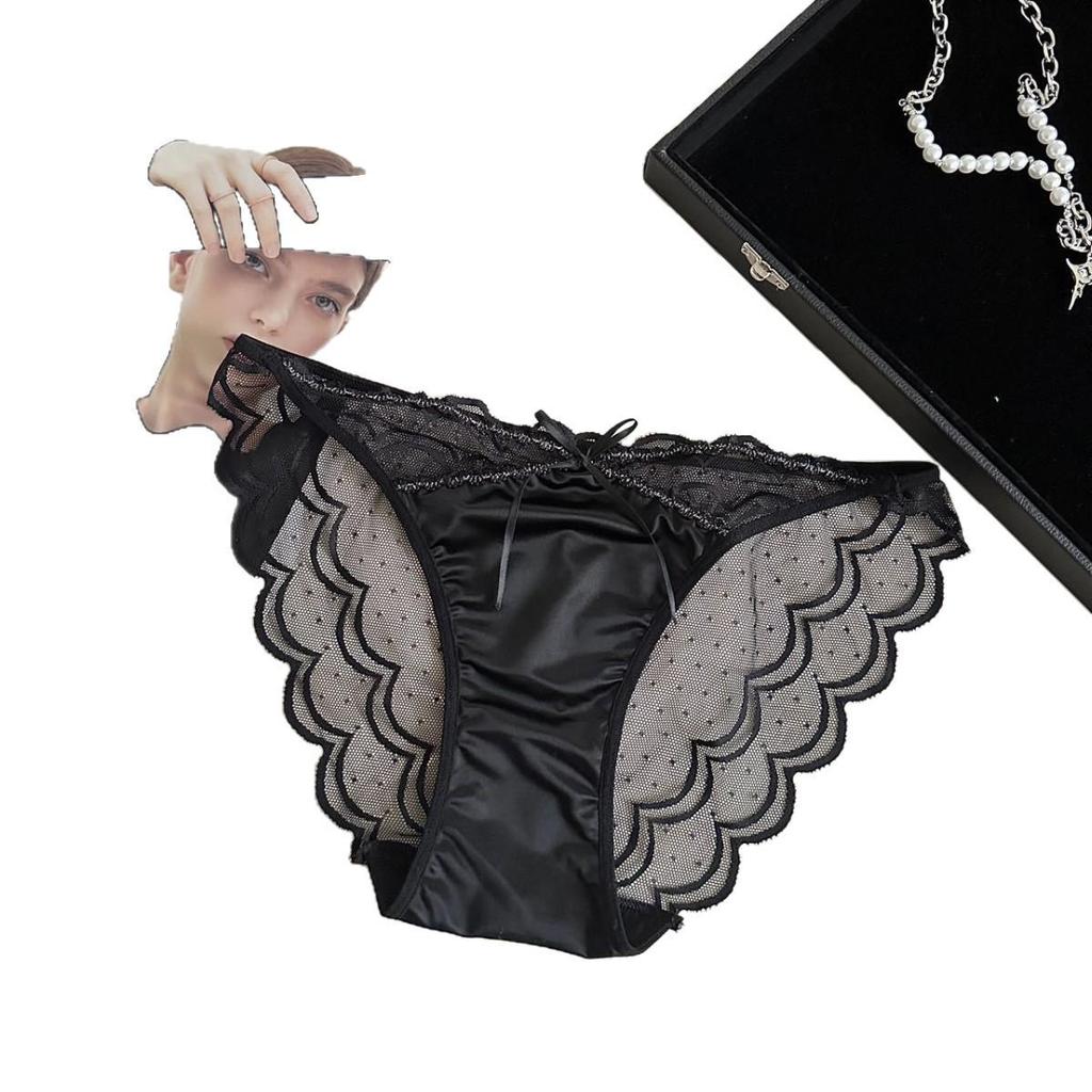 2025 Romantic High-Cut Lace Panties for Women - Luxurious, Sexy Thongs with Antibacterial Cotton
