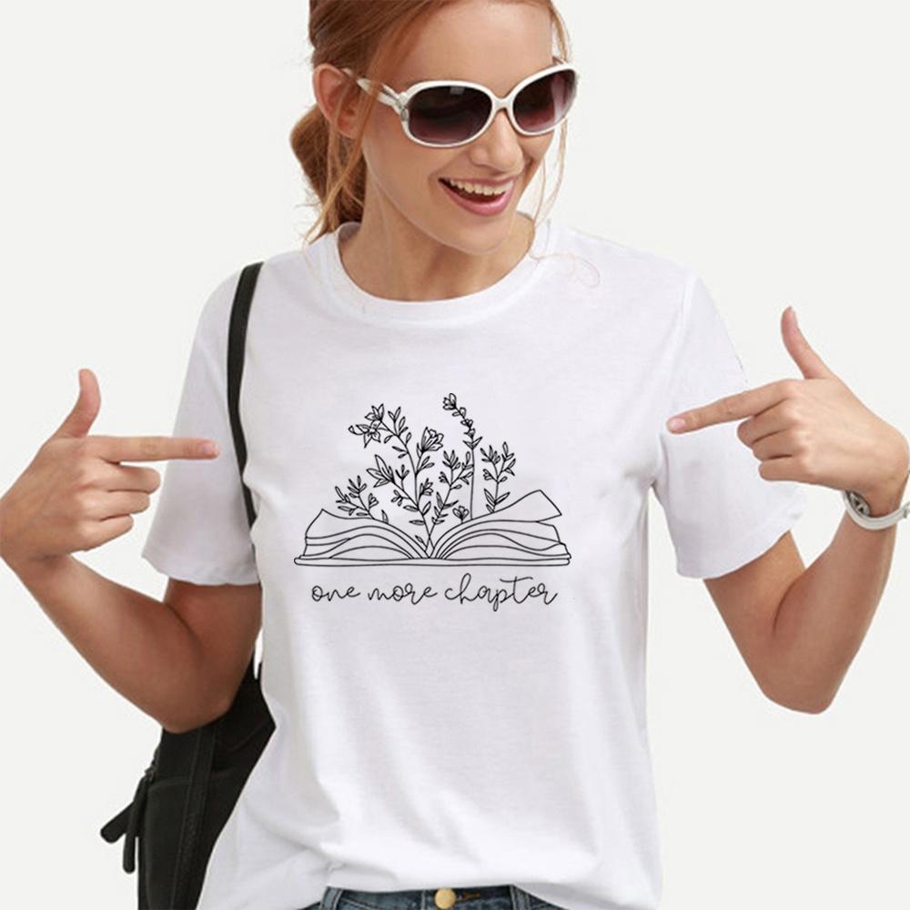 Funny Reading T-Shirt Librarian Gift Book Shirt Cute Graphic Tees Wmen Short Sleeve O-Neck T Shirts Bookish Gift Women Clothing