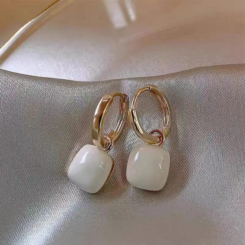 LATS Nouveau Design Boucles d'Oreilles Pendantes Coeur d'Amour Rouge pour Femmes Couleur Or Cercle Vintage Pêche Goutte Boucle d'Oreille Peut Être Séparée Zircon