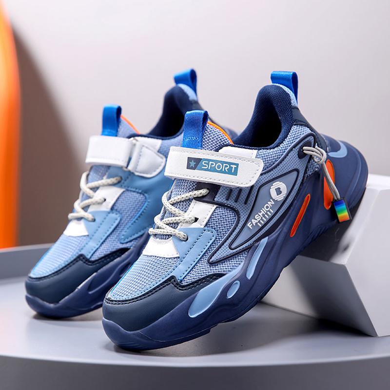 

New Kids Sports Shoes Boys Lightweight Breathable Mesh Running Sneakers Anti-Slip Outdoor Walking Tenis Children Training Shoes 29 джинсовый синий