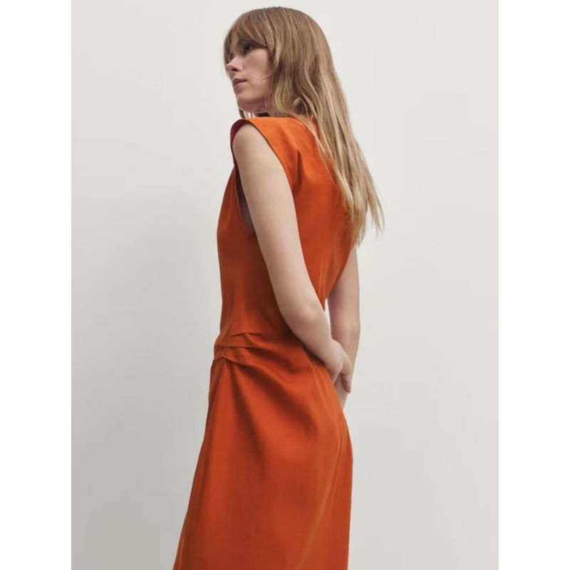 MD Women's Clothing Minimalist Style Classy Stylish Dopamine Elegant Split Sleeveless Dress 06662100615