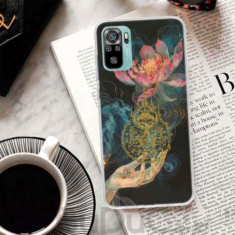 Buddhist Fire Lotus Cover For Xiaomi Redmi Note 10 9S 9 8T 8 Pro 7 5 Mi 9T 10T 11T 12T 11 12 Lite 12X A3 A2 A1 Print Coque