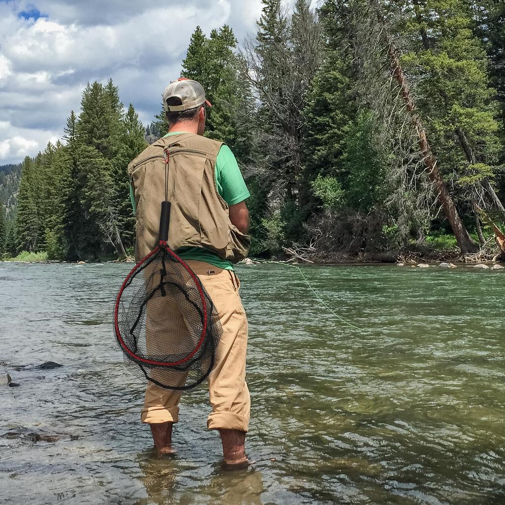 SANLIKE Fly Fishing One Piece Ball Frame Landing Net Aluminum Alloy Frame EVA Handle Tamoami Ball Net Ultra Light Nylon Large Frame Freshwater