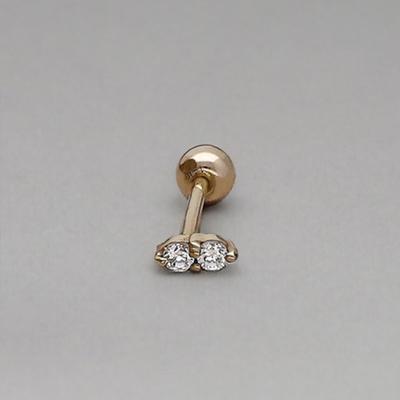Youngglow 14k Mini Doppel Cubic Piercing