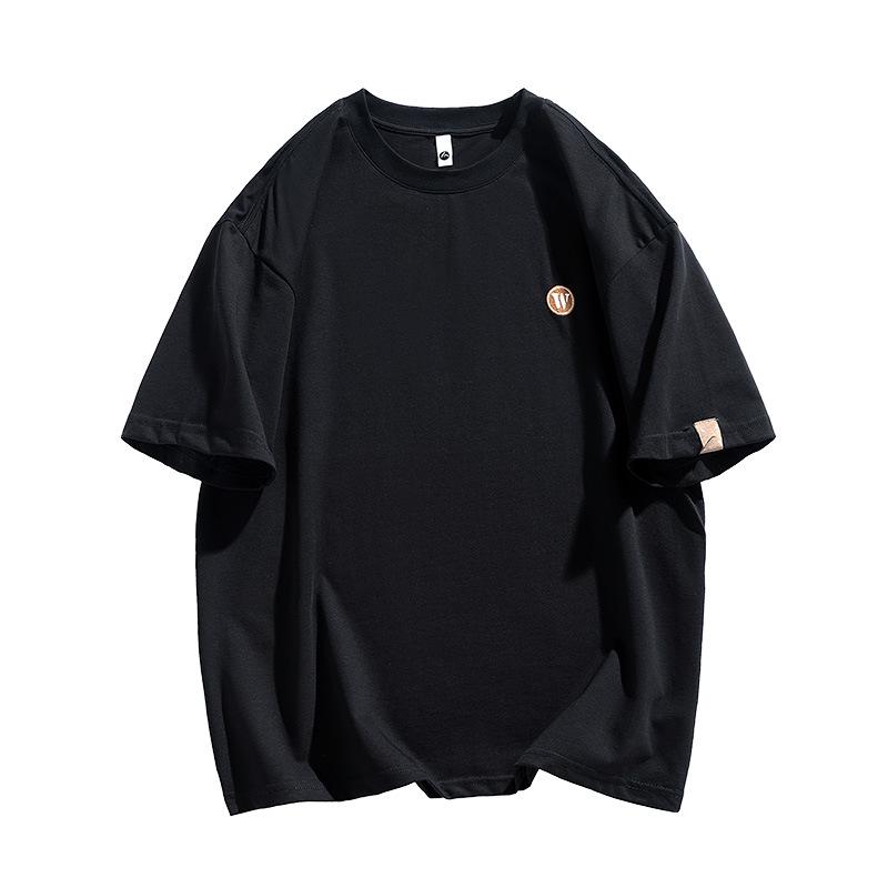 Men's Summer Embroidered Cotton Short-Sleeve T-Shirt