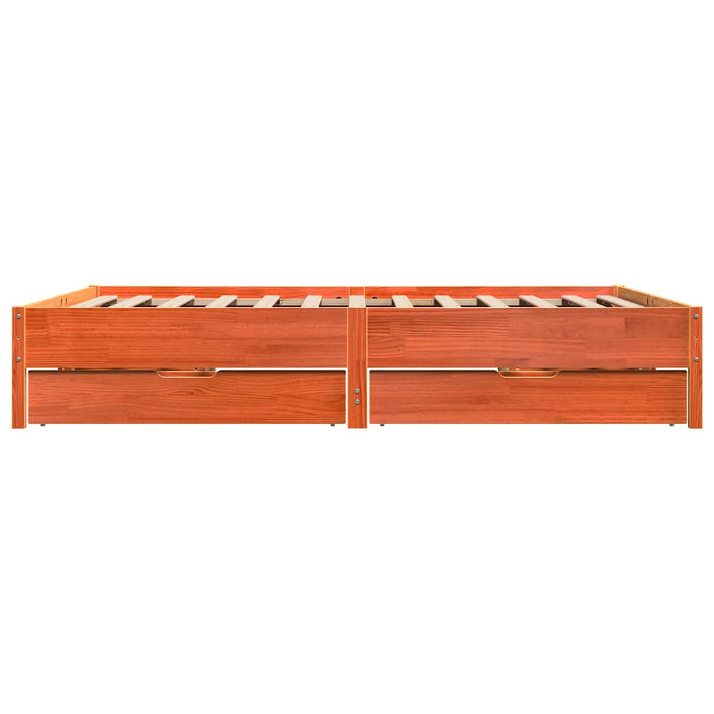 Vidaxl Bed Without Mattress, Waxed Brown, 200X200 Cm, Pine Wood