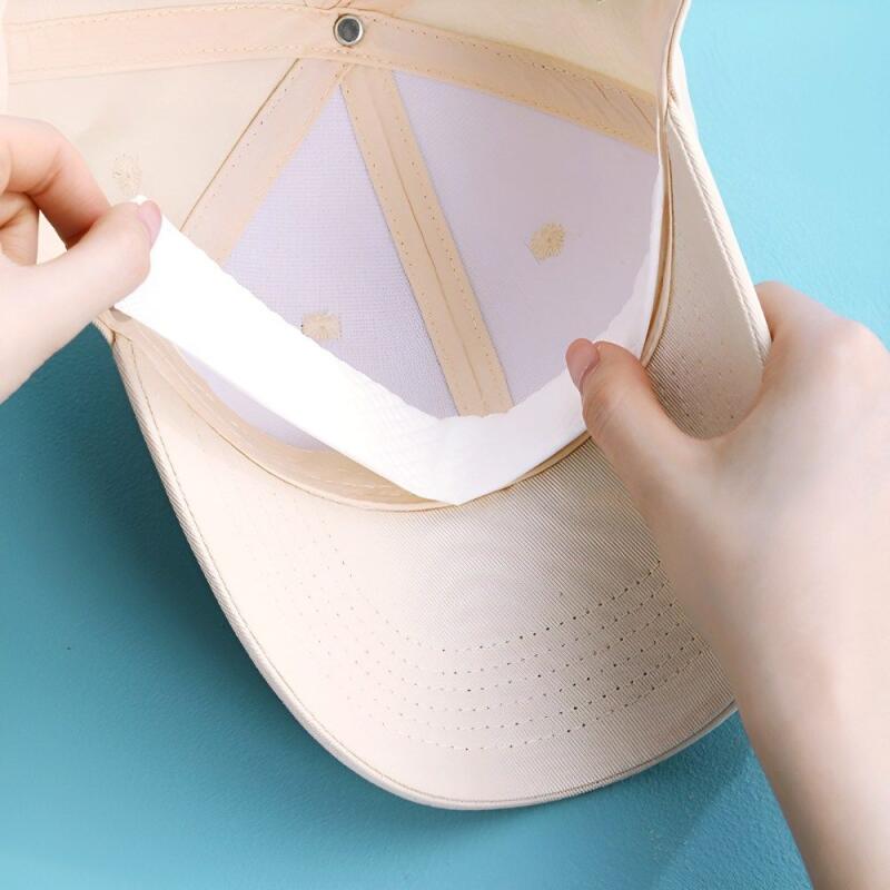 Hat Cap Guard Shield Sweat Absorbent Pad Tape Discoloration 10p