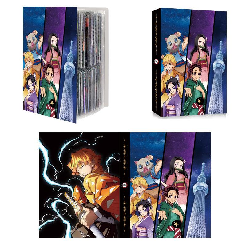

Popular Anime Demon Slayer characters Kamado Tanjirou Card Album Collection Holder Binder Card Storage 4 Grid 120pcs Favorites