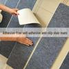 Non-Slip Washable Stair Tread Mats - Self-Adhesive, Cuttable Indoor Step Stickers with Single Stripe Design