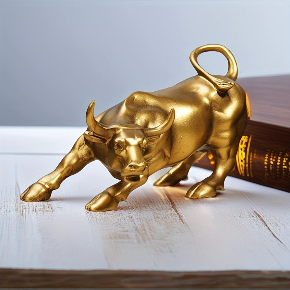 Złoty Byk Rzeźba, Nowoczesna Dynamiczna Rzeźba Finansowa, Dekoracja Biurka Domowego, Symbol Bogactwa, Prezent Dla Przedsiębiorców, Kolekcjonerski Produkt Świąteczny