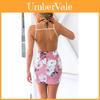 Elegant Women Sleeveless Floral Print Backless Dress For Summer Evening Parties