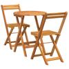 Garden Dining Set with Cushions 3 Pcs Oil Natural Solid Acacia Wood