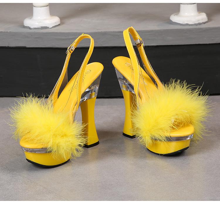 Paros Peste Gura Pantofi Toc Gros Toc Inalt Model Sandale Femei