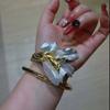 Accessories Openable Tulip Bangle Armlet Geometric Metal Flower Bracelet Irregular Exaggerated Golden and White Bangle Versatile