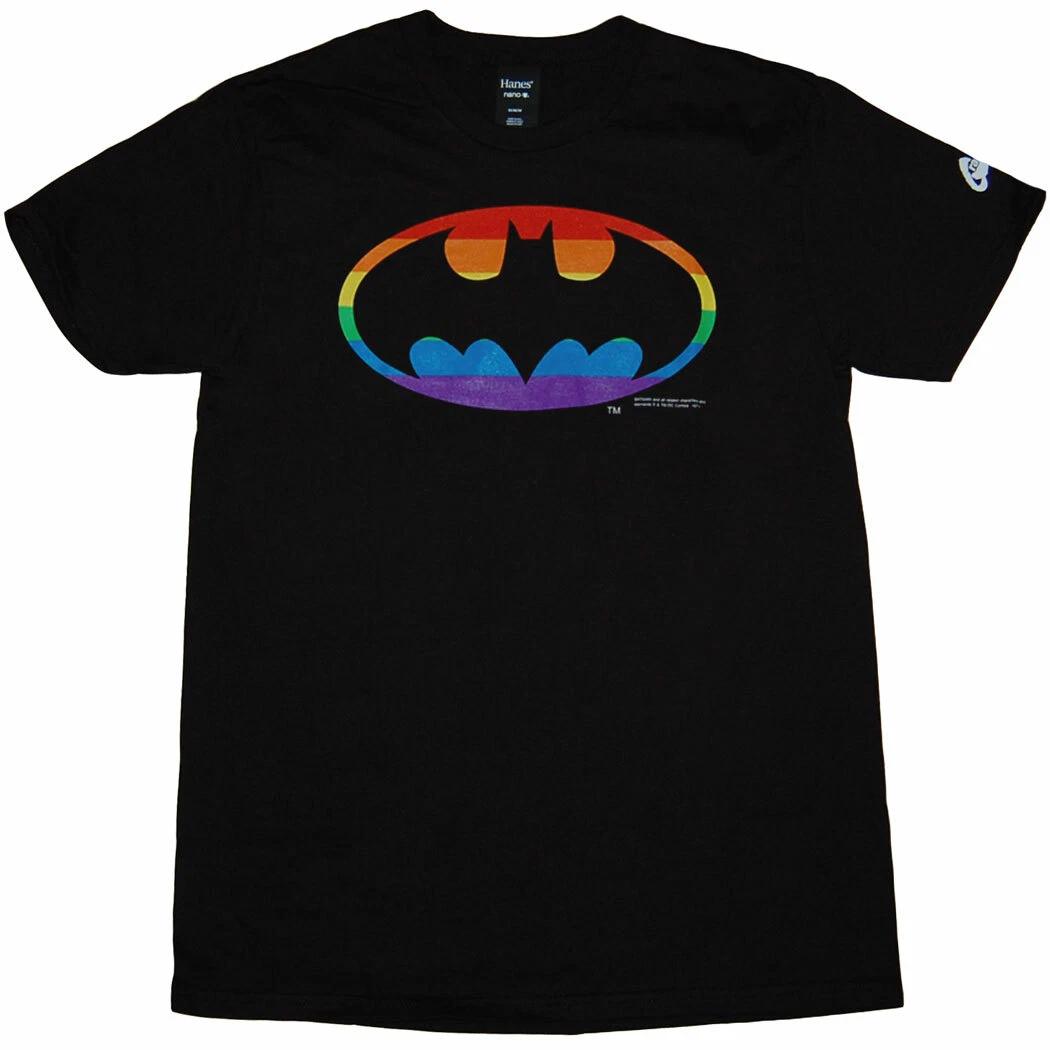 DC Comic Pride Batman Symbol 100% Cotton T-shirt Mens Tees Top S