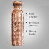 Geschenkset Reine Gehämmerte Kupferwasserflasche 1000ml + Kupferglas (Packung mit 2-300 ml je) Original Schwere Ausführung