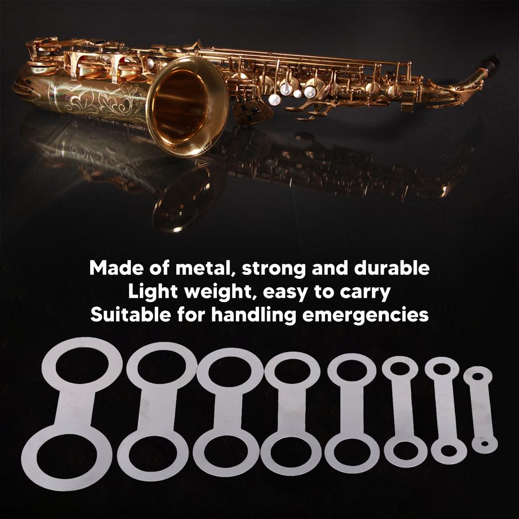 Kit Réparation Tampon Saxophone 8 Outils - Métal Argenté Pour Alto, Soprano, Ténor