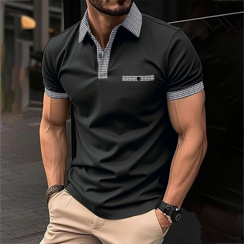 Abbigliamento Estivo da Uomo Polo a Maniche Corte con Stampa Digitale 3D Uomo Business Golf Polo Top