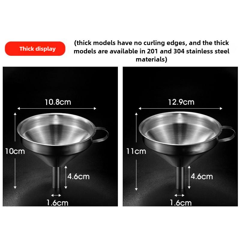 Stainless Steel Funnel 304 Kitchen Pouring Oil Funnel Filter Liquid Stainless Steel Oil Funnel Household Wine Funnel Large Calibre