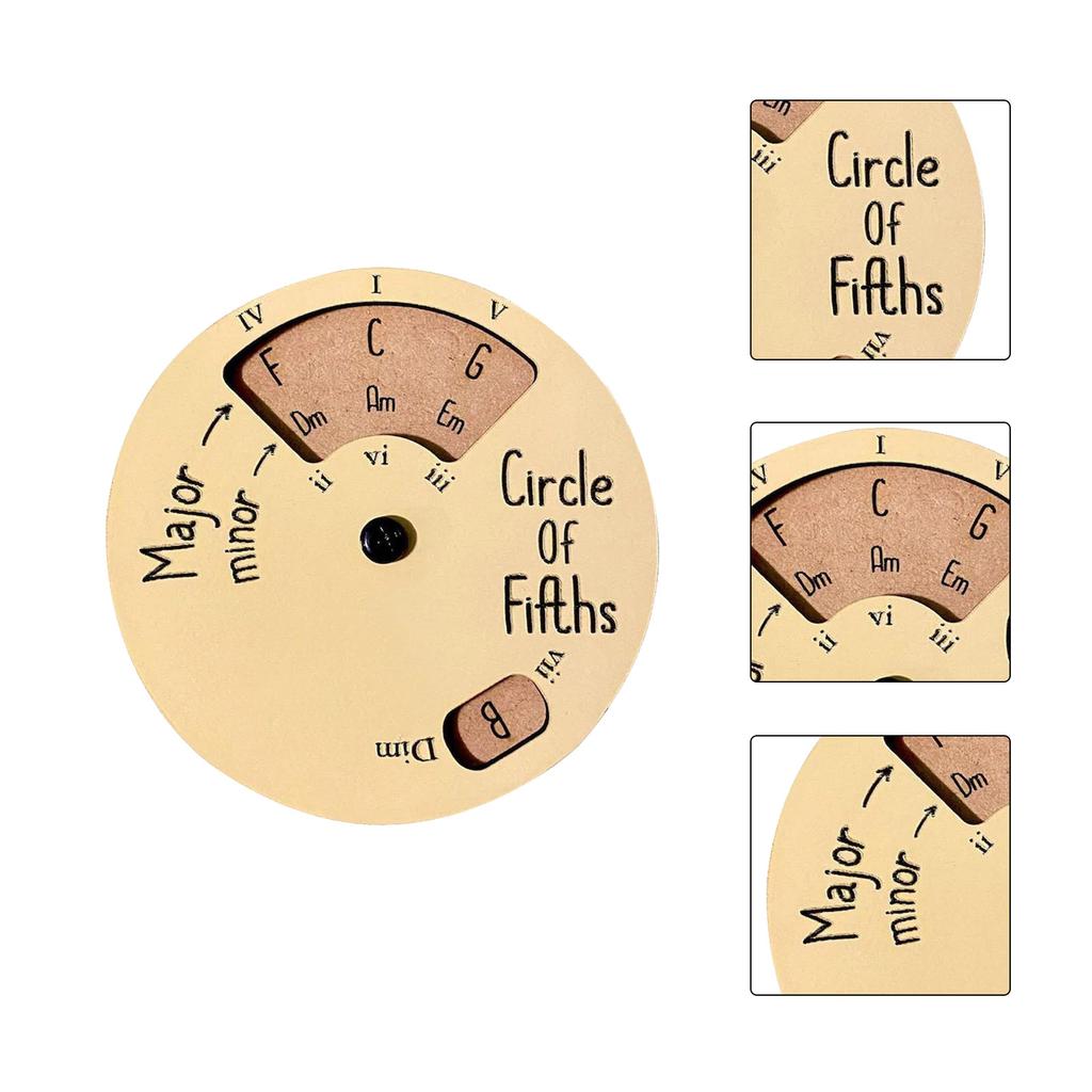 2024 Circle of Fifths Wheel Guitar Chord Wheel Wood Melodys Tool Musical Instruments Accessories for Musician Children
