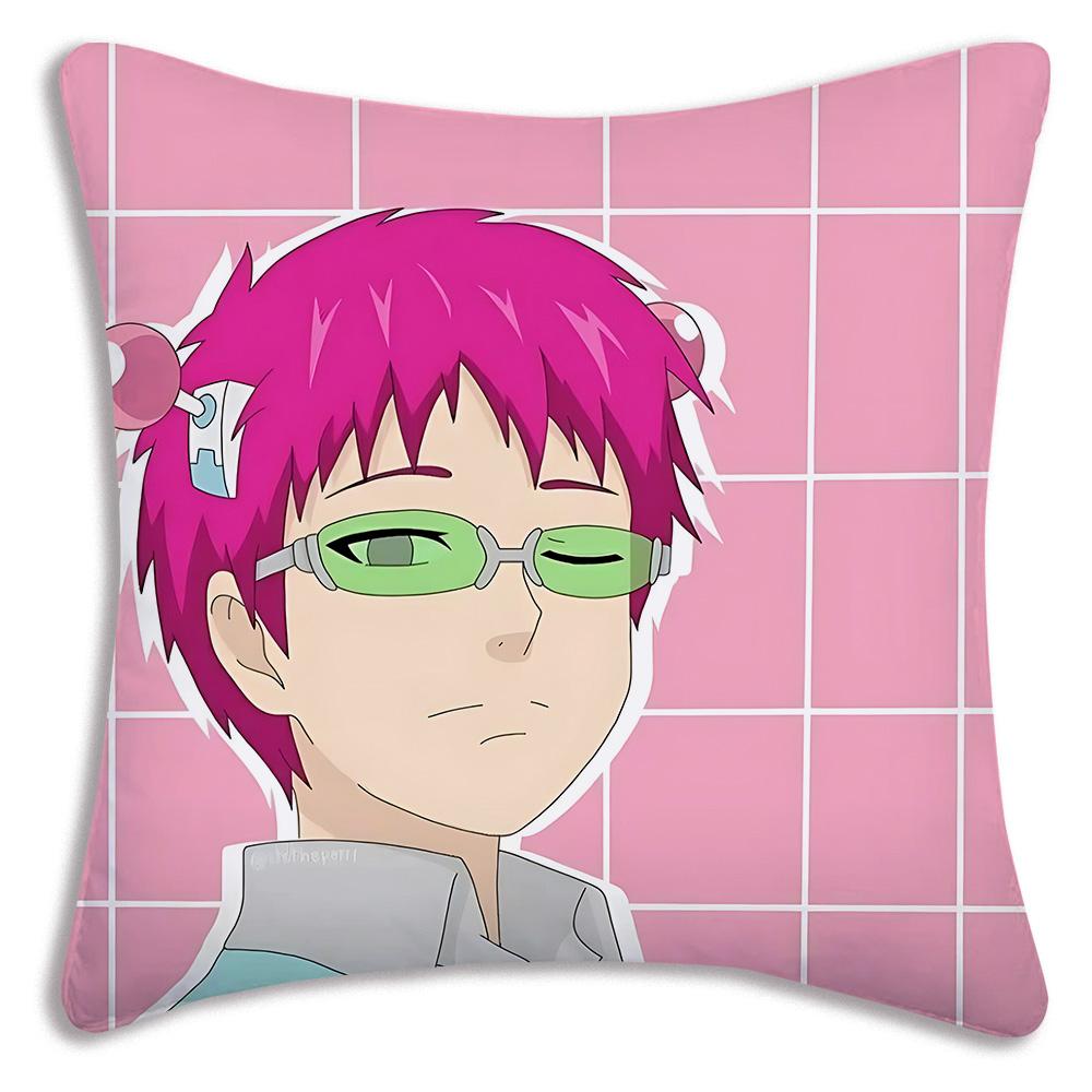 The D-Disastrous Life of Saiki K Pillow Covers Cartoon Sofa Decorative Home Double-sided Printing Short Plush Cute Cushion Cover