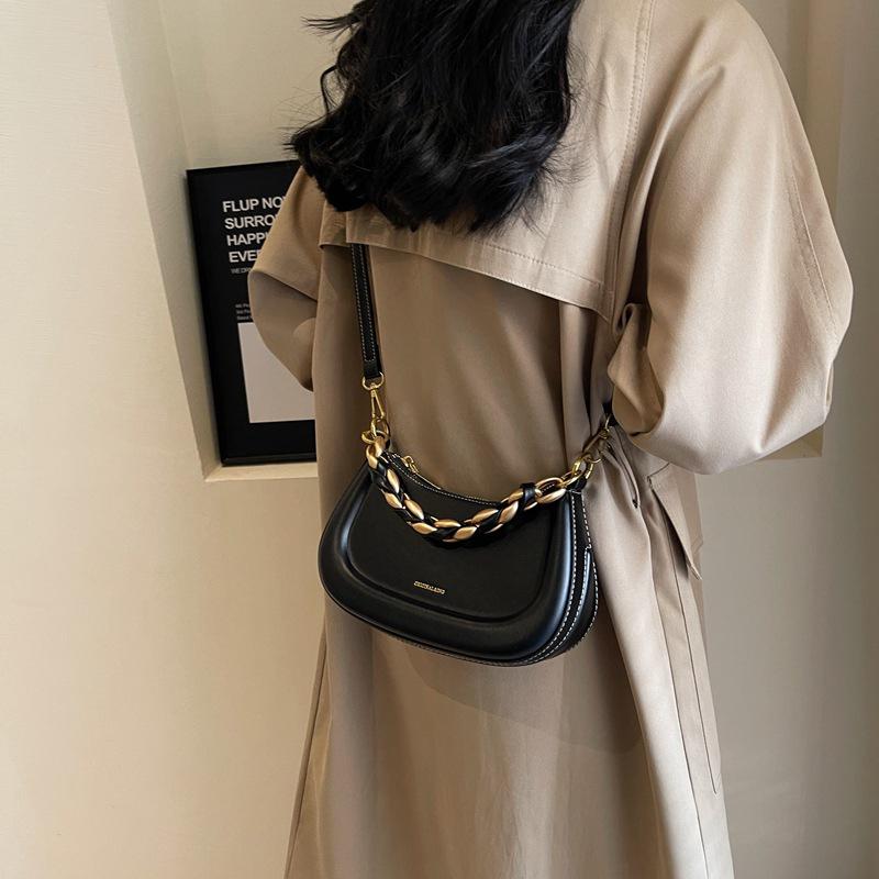 Prancūziška niša rankinė, moteriška rudens ir žiemos pečių krepšys, universalus retro stiliaus balno krepšys