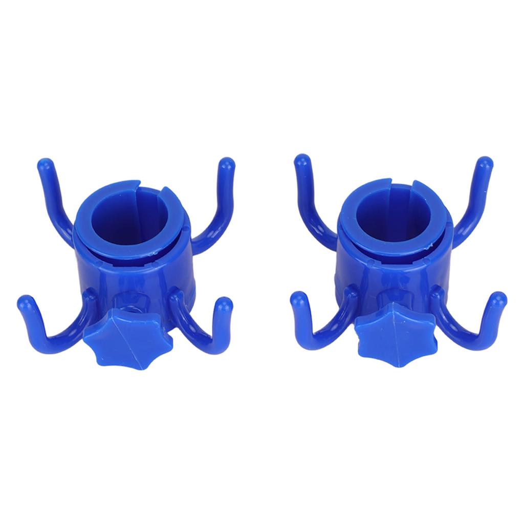 2 Peças Gancho Pendurador de Guarda-Sol de Praia de Plástico Porta-Guarda-Chuva 4 Pontas Porta-Toalha Chapéu Óculos de Sol Azul