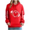 Women's Loose Comfortable Casual And Fashionable V-neck Rugby Print Long Sleeved Hooded Sweatshirt