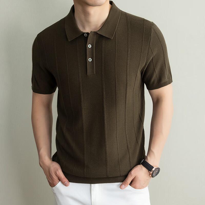

IMAGINEX Men s Business Casual Lyocell Linen Knit Short-Sleeve T-Shirt S