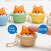 Silent Finger Button Fidget Clicker Keychain Soft Slow Rebound Anti-Stress Mini Toy for ADHD People Daily Relaxation