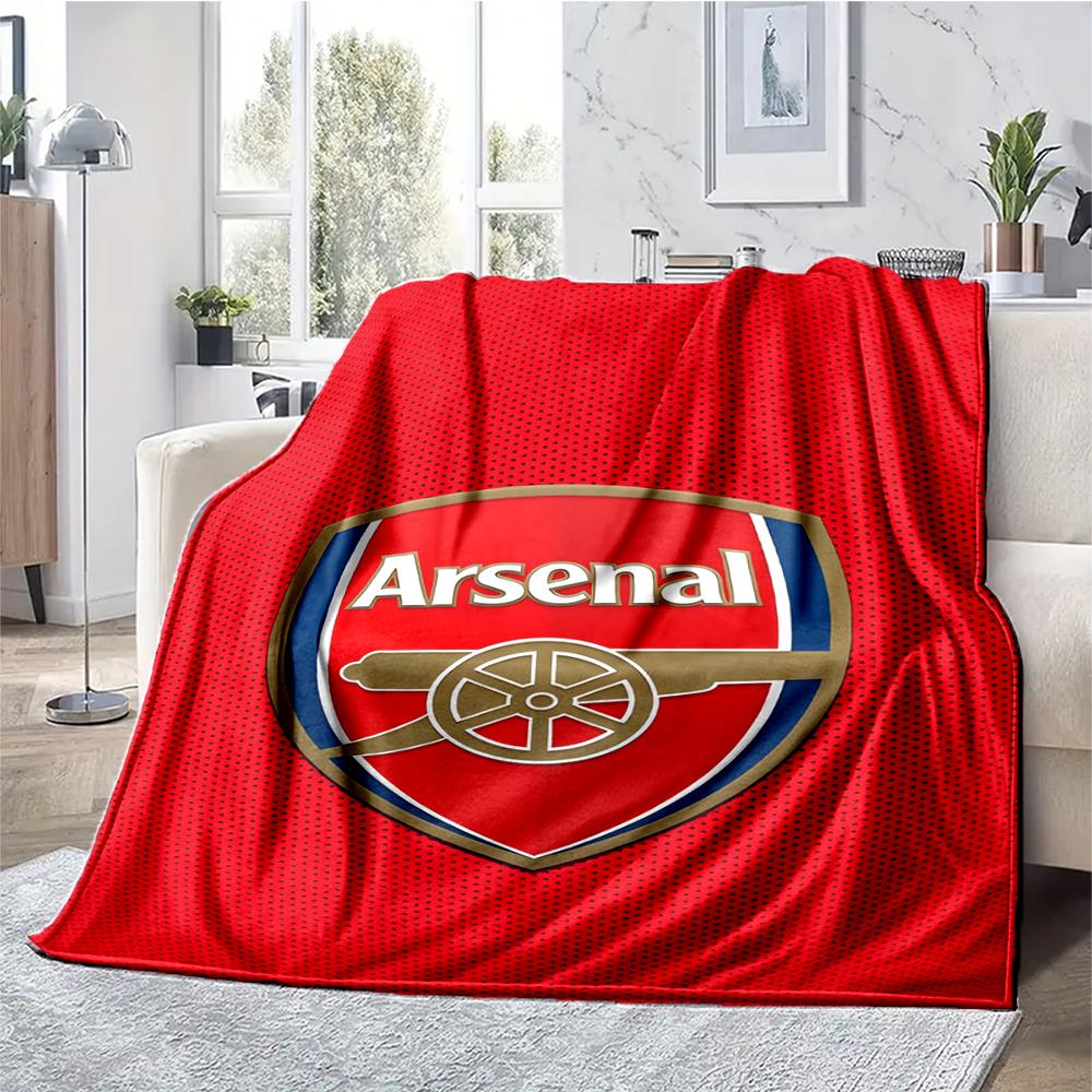Arsenal F.C Theme Printed Blanket - Perfect for Couch, Bed, Travel & Outdoor Use | Machine Washable, Cozy & Durable.
