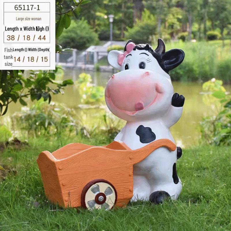 

Outdoor Garden Cartoon Cow Planter Decoration