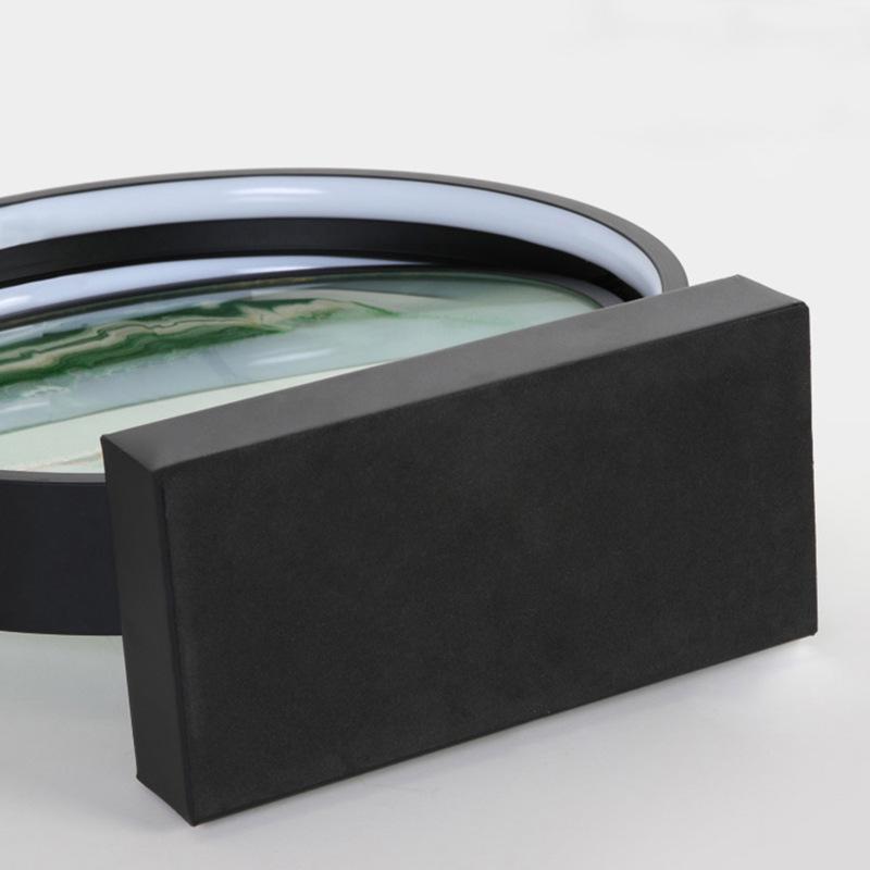 Arte de Arena de Reloj de Arena Moderno: Adorno de Arena Fluida de Vidrio 3D para Escritorio del Hogar o la Oficina
