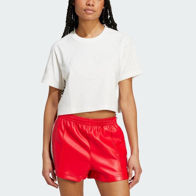 Adidas Comfortable Soft Brand Logo Short Sleeve T-Shirt Women Tops Cloud-White IY9510