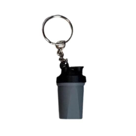Shaker Cup Keychain Portable 3D Printed Workout Keychain with Metal Ring Bags Gym Backpack Pendant Mini Fitness Accessory