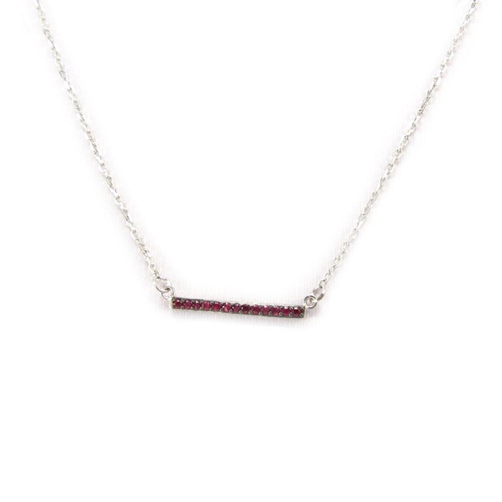 Les Trésors De Lily [K3715] - Fuschia 'Goddess' Silver Necklace