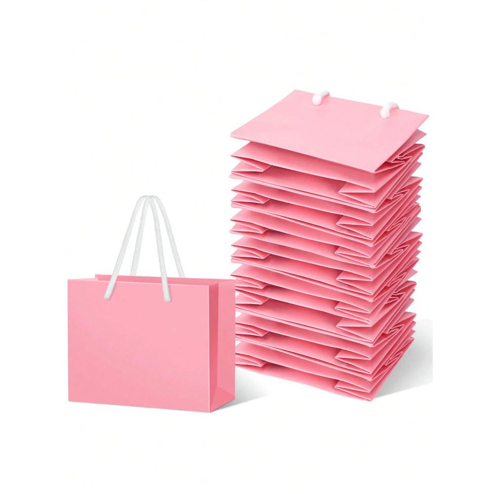 1pcs Mini Pink Gift Bags With Handles Party Planners, Gift Givers, Great For Weddings, Birthdays, Parties, Crafts, Gift Giving, And Jewelry Storage